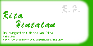 rita hintalan business card